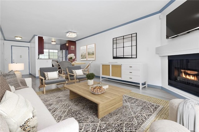 living room with wood-type flooring