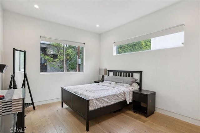 bedroom featuring light hardwood / wood-style flooring