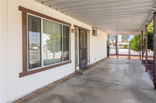 view of patio with a carport