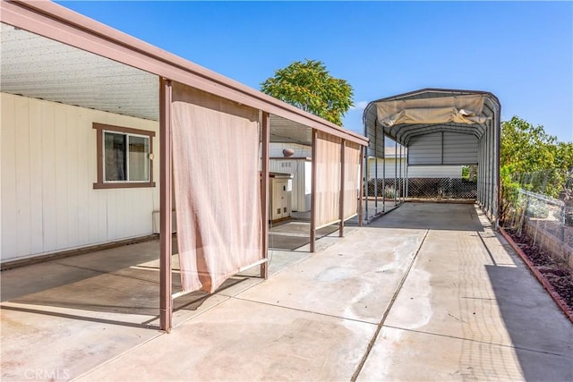 view of patio with a carport