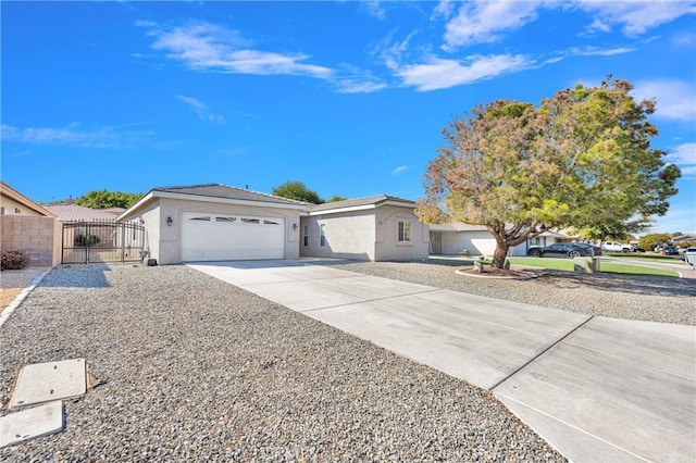 single story home featuring a garage