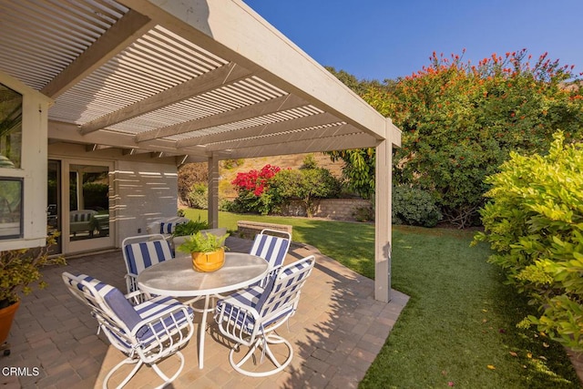 view of patio / terrace with a pergola