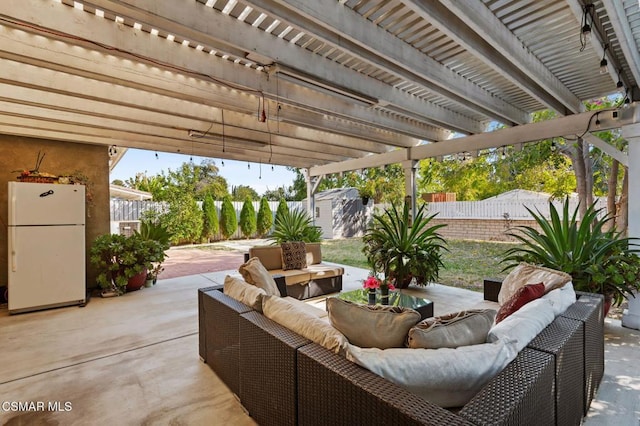 view of patio / terrace with an outdoor living space