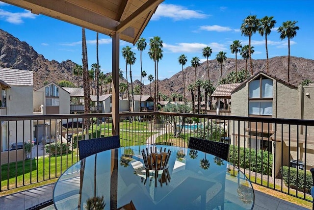 balcony with a mountain view