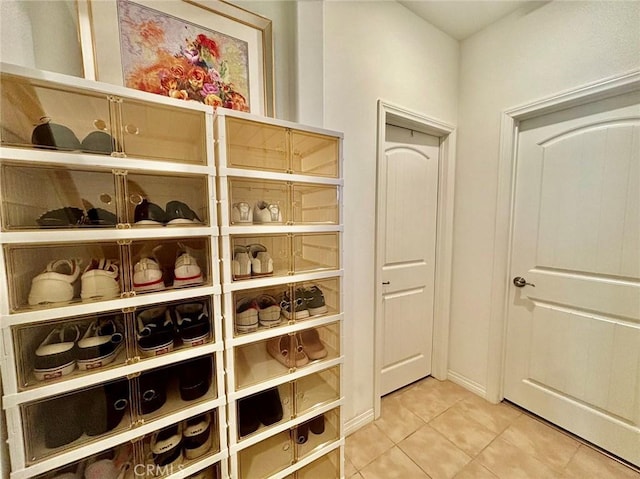 interior space with tile patterned flooring