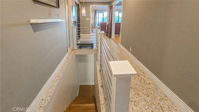 hallway featuring light wood-type flooring