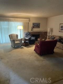 living room featuring carpet floors