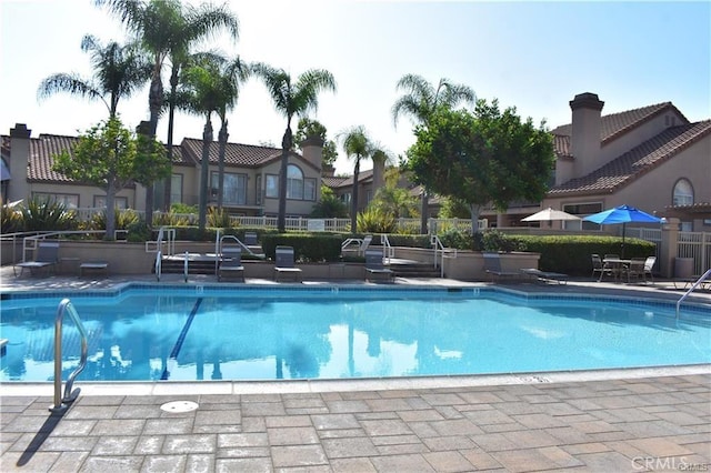 view of pool featuring a patio area