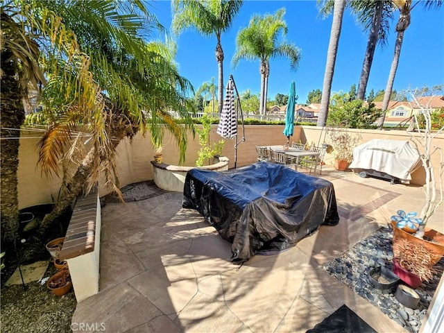 view of patio / terrace with a grill