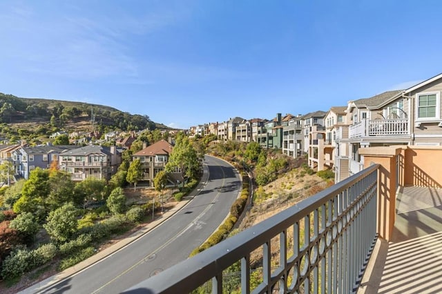 balcony with a mountain view