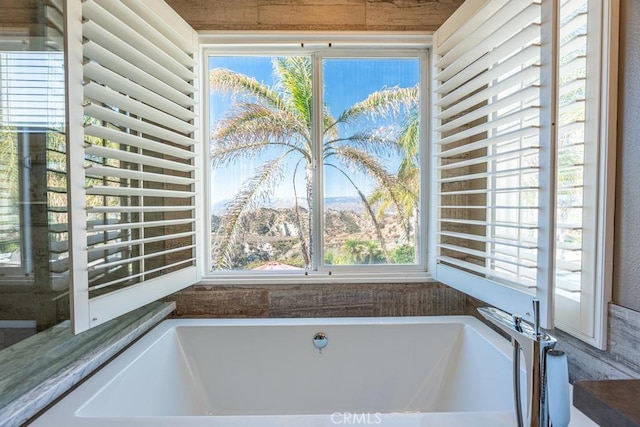 interior space with a bath