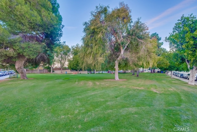 view of property's community featuring a lawn