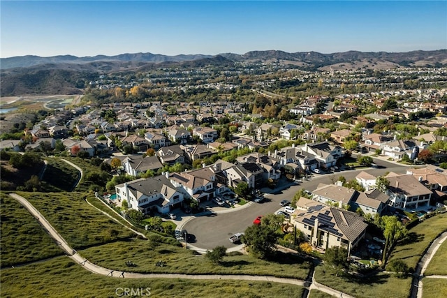 bird's eye view featuring a mountain view