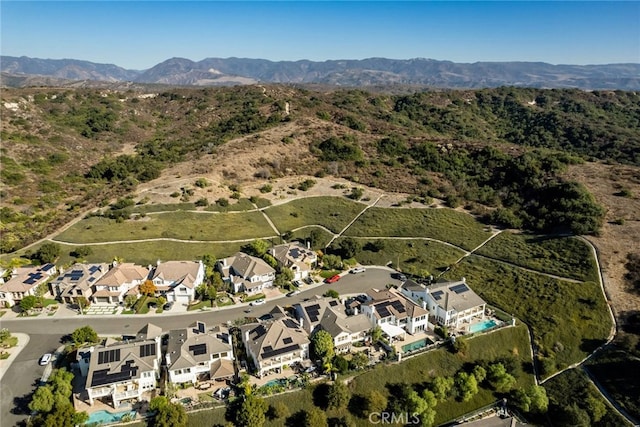 bird's eye view featuring a mountain view