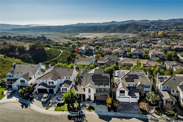 aerial view featuring a mountain view