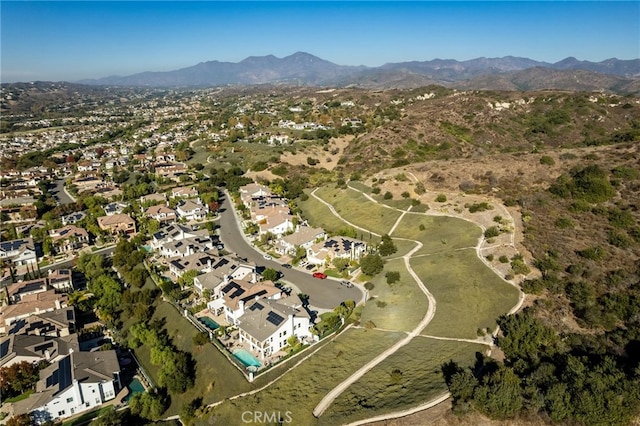 bird's eye view featuring a mountain view