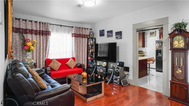 living room featuring hardwood / wood-style flooring