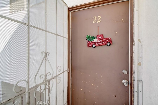 view of doorway to property