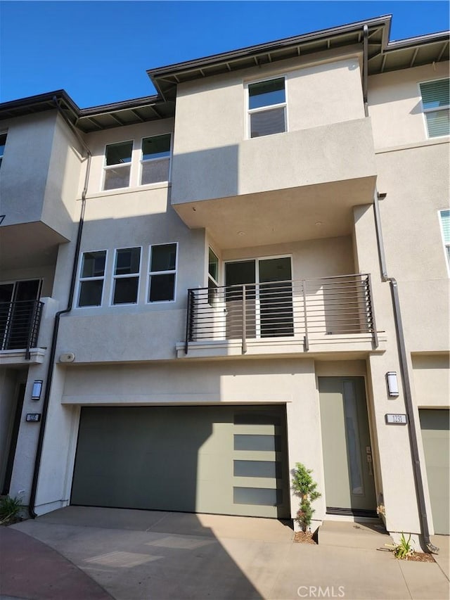 view of property featuring a garage