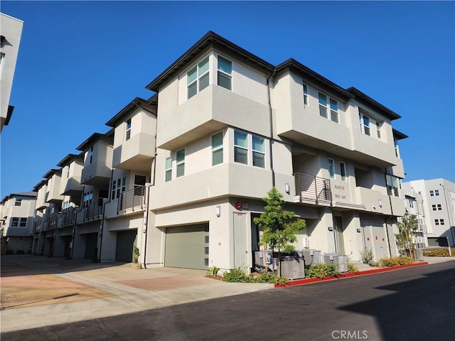 view of building exterior with a garage