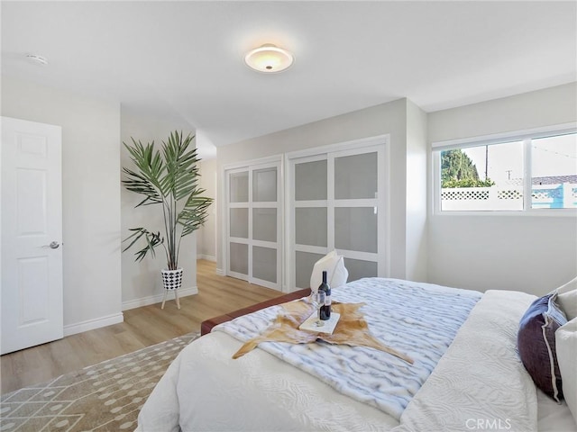 bedroom featuring light hardwood / wood-style flooring