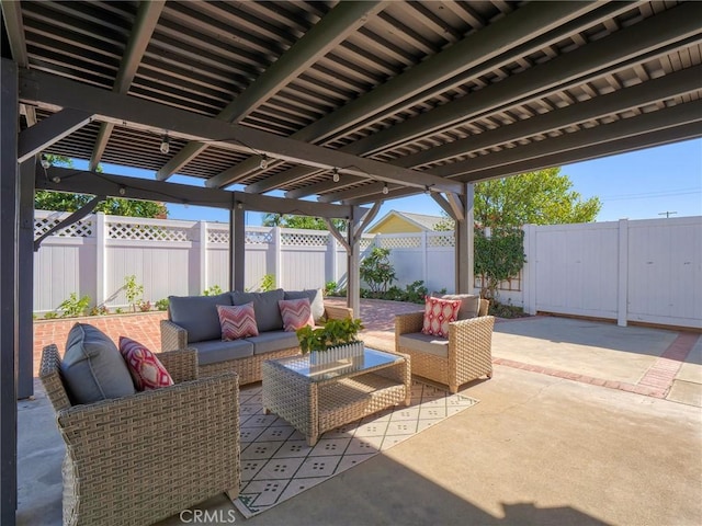 view of patio / terrace featuring an outdoor hangout area