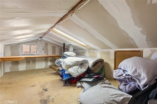 view of unfinished attic