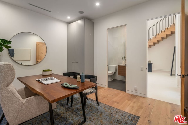 office featuring wood-type flooring