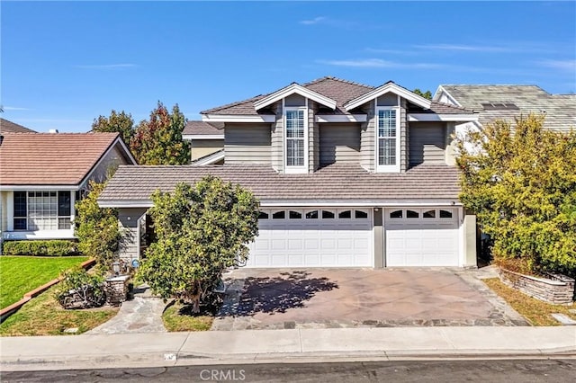 view of front property with a garage