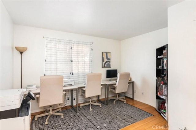 office area featuring hardwood / wood-style flooring