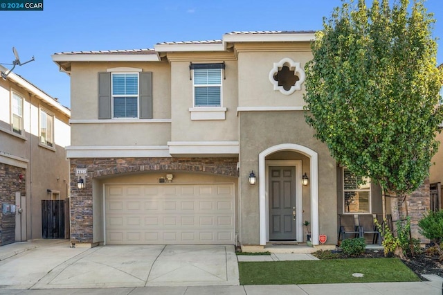 view of front of house with a garage