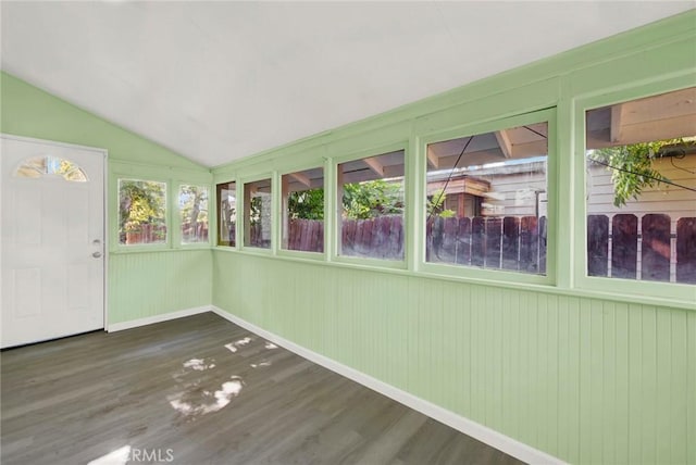 1312 4th, Corning, CA 96021 - unfurnished sunroom with wood finished floors and vaulted ceiling