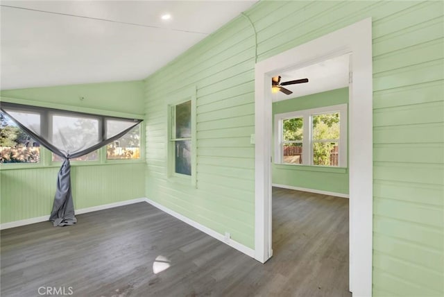 1312 4th, Corning, CA 96021 - unfurnished sunroom featuring plenty of natural light, lofted ceiling, and a ceiling fan