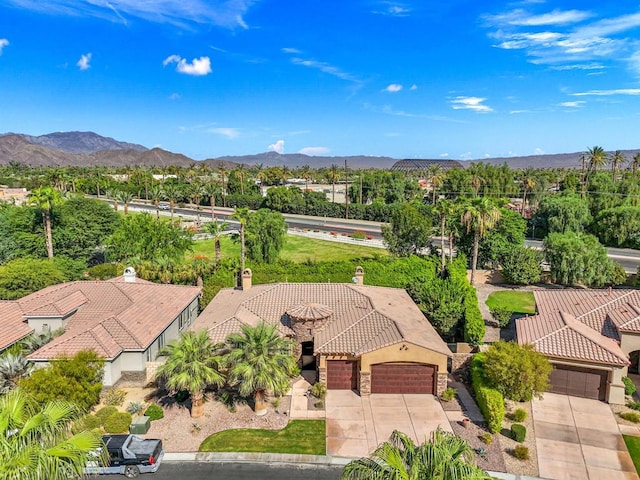 bird's eye view featuring a mountain view