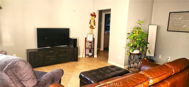 view of tiled living room