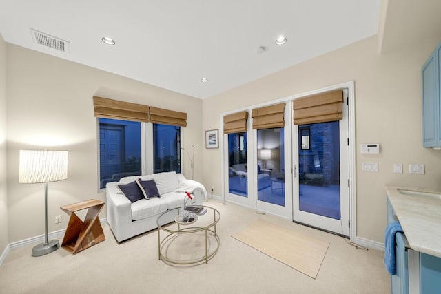 view of carpeted living room