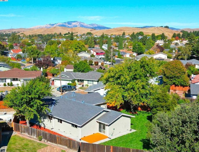 aerial view featuring a mountain view