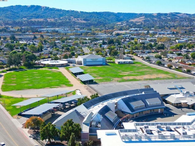 aerial view with a mountain view