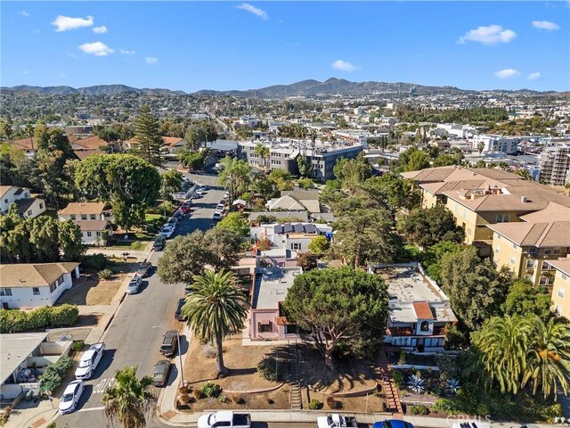 aerial view with a mountain view