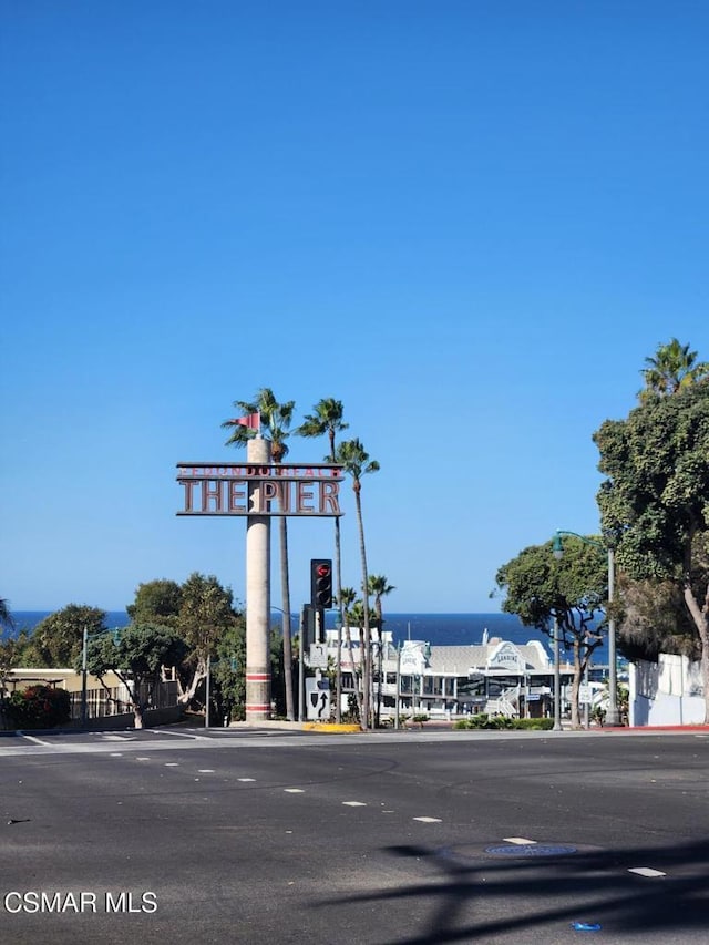 view of street featuring a water view