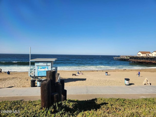 property view of water featuring a view of the beach