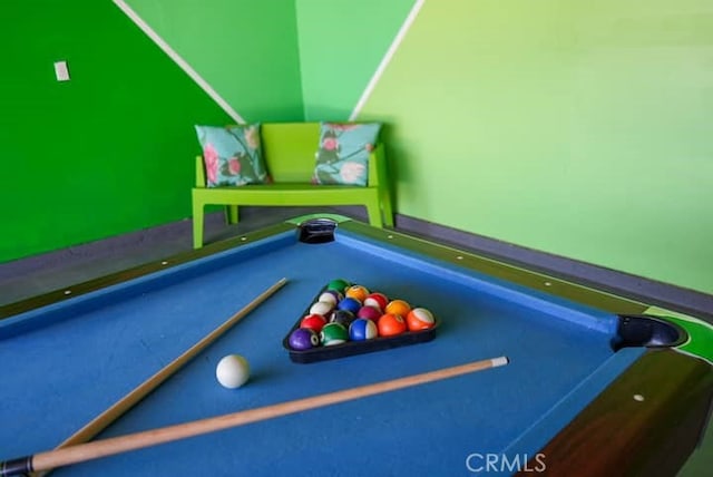 game room with billiards