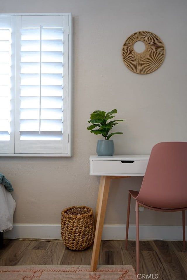 office area featuring hardwood / wood-style floors