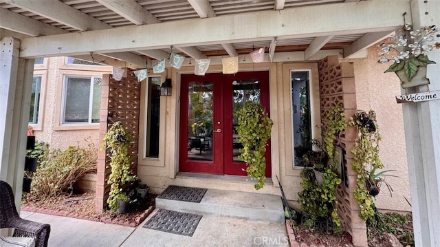 entrance to property with french doors