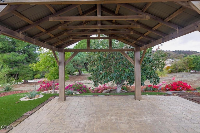 view of patio / terrace featuring a gazebo