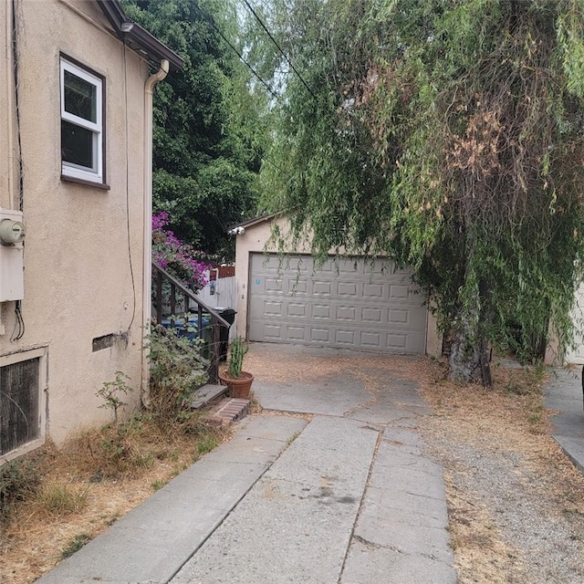 view of garage