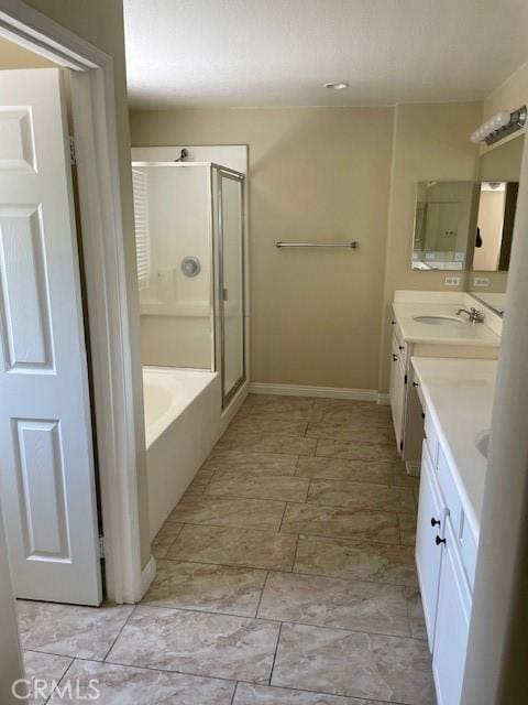 1467 Avila Dr, Perris, CA 92517 - full bath featuring a stall shower, double vanity, and a bath