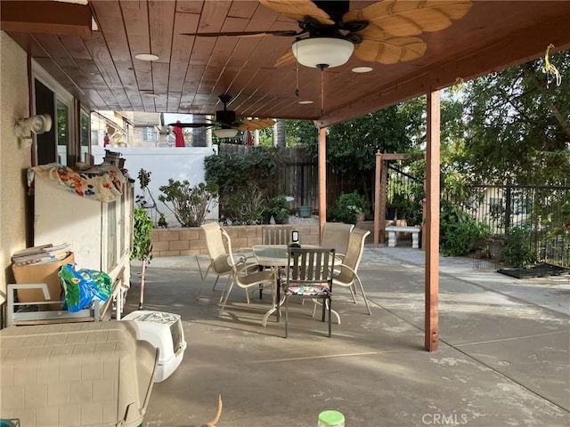 view of patio / terrace with ceiling fan