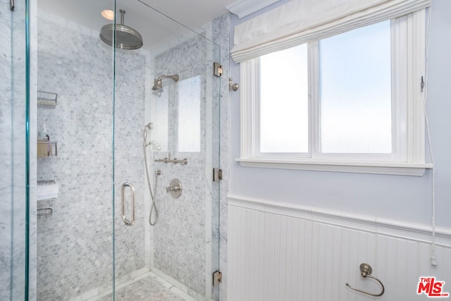 bathroom with an enclosed shower