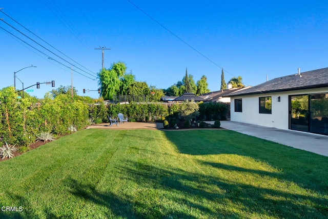 view of yard featuring a patio area